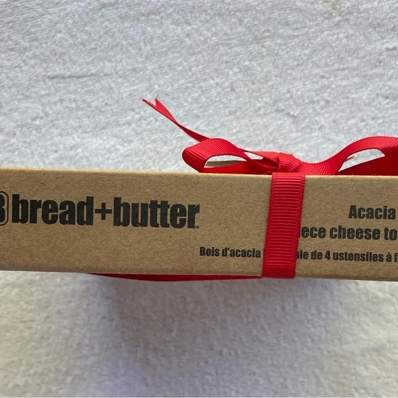 Bread & Butter 4 Piece Cheese tool set Acacia Wood New - Picture 3 of 4